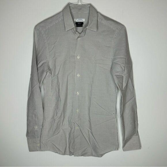 Gianni Versace Collection Size 38 Men's White/Gray/Black Designer Dress Shirt - Picture 10 of 11